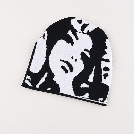 Y2k faces beanie