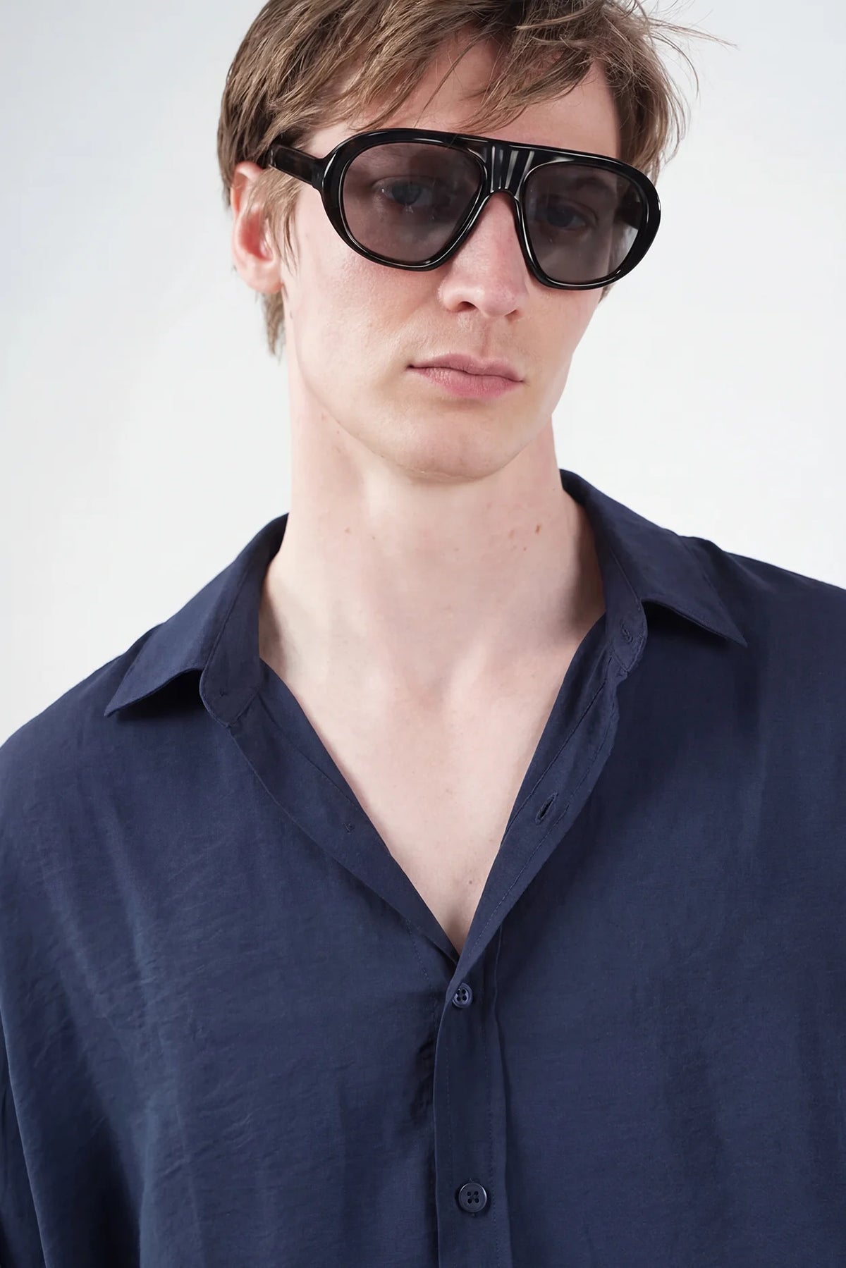 Giesto modal navy blue shirt