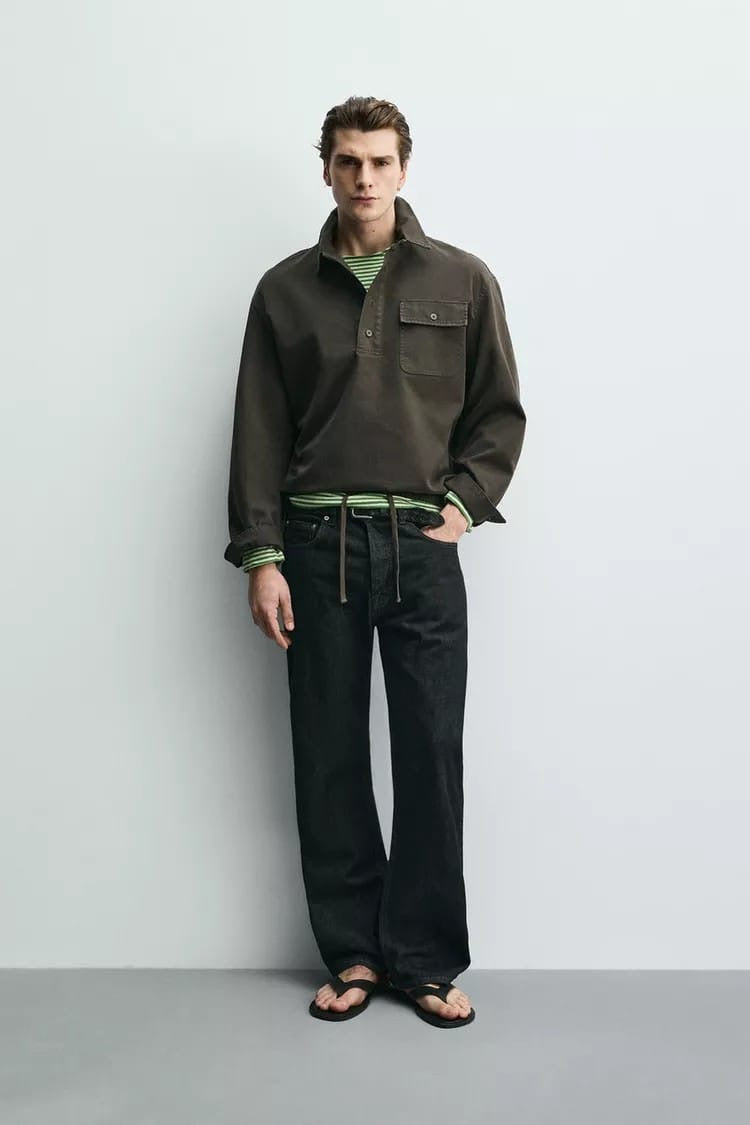 Zara washed polo overshirt