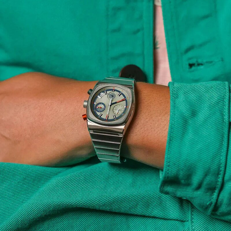 Square chronograph chain watch