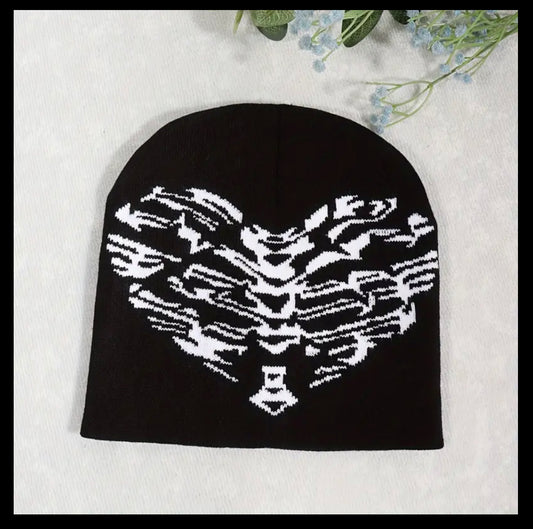 Goth heart beanie