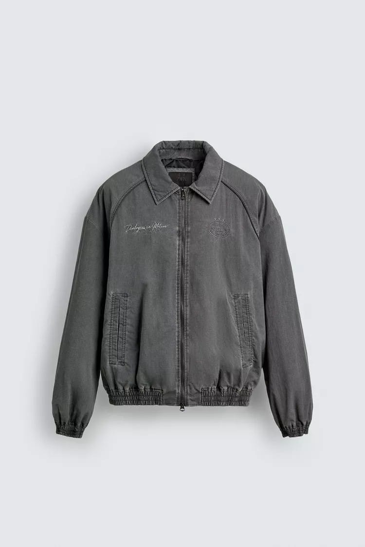 Zara washed textured puffer jacket