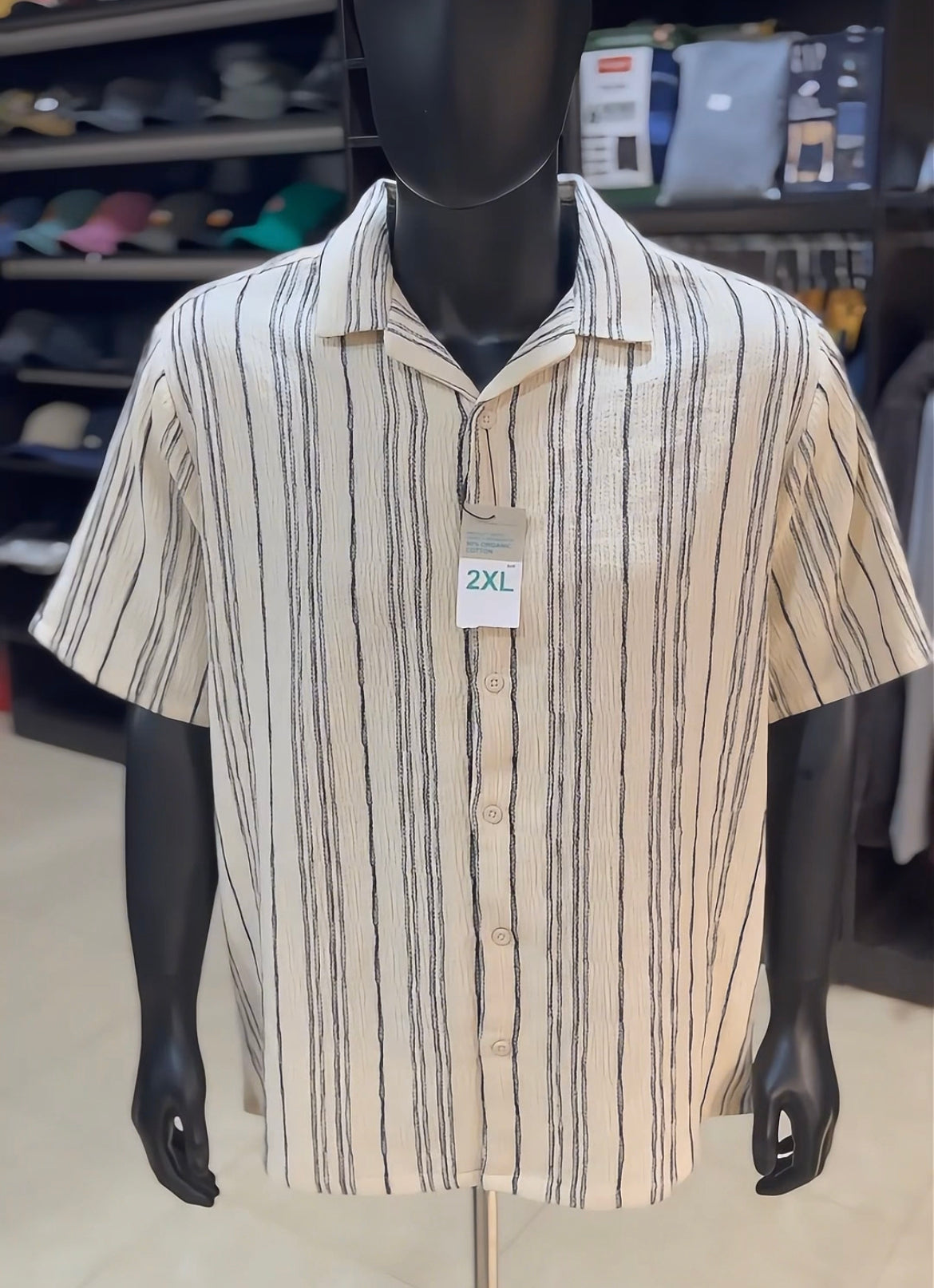Primark textured stripe revere shirt