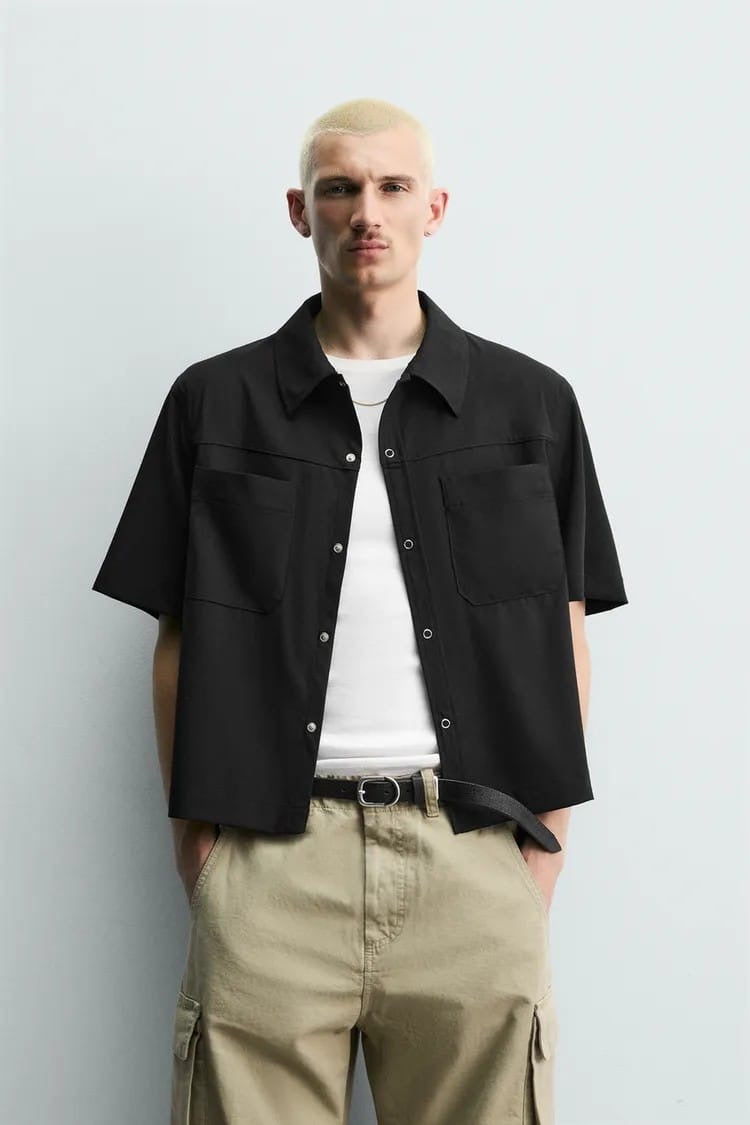 Zara black boxy shirt