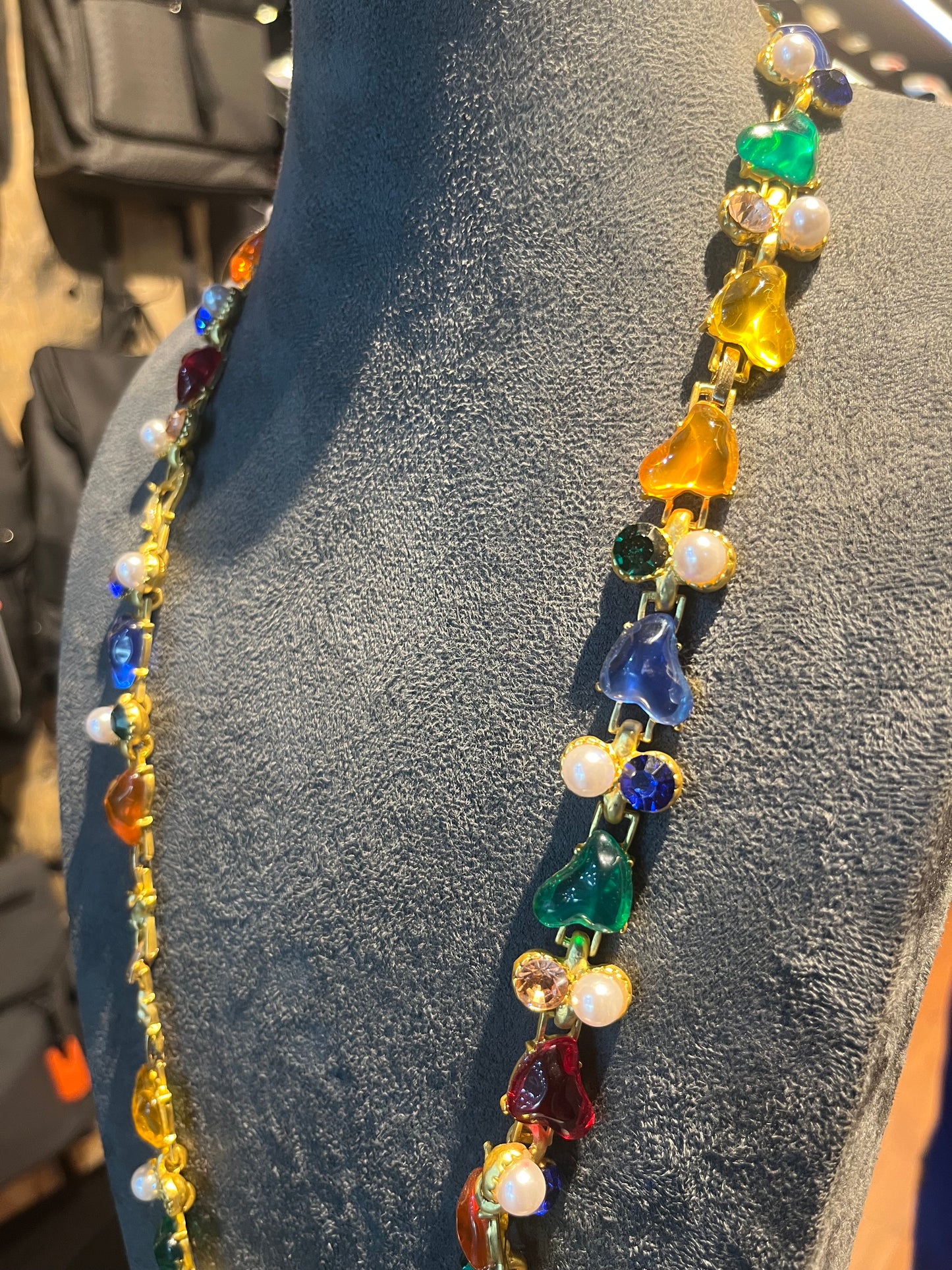 Multi color jewel necklace