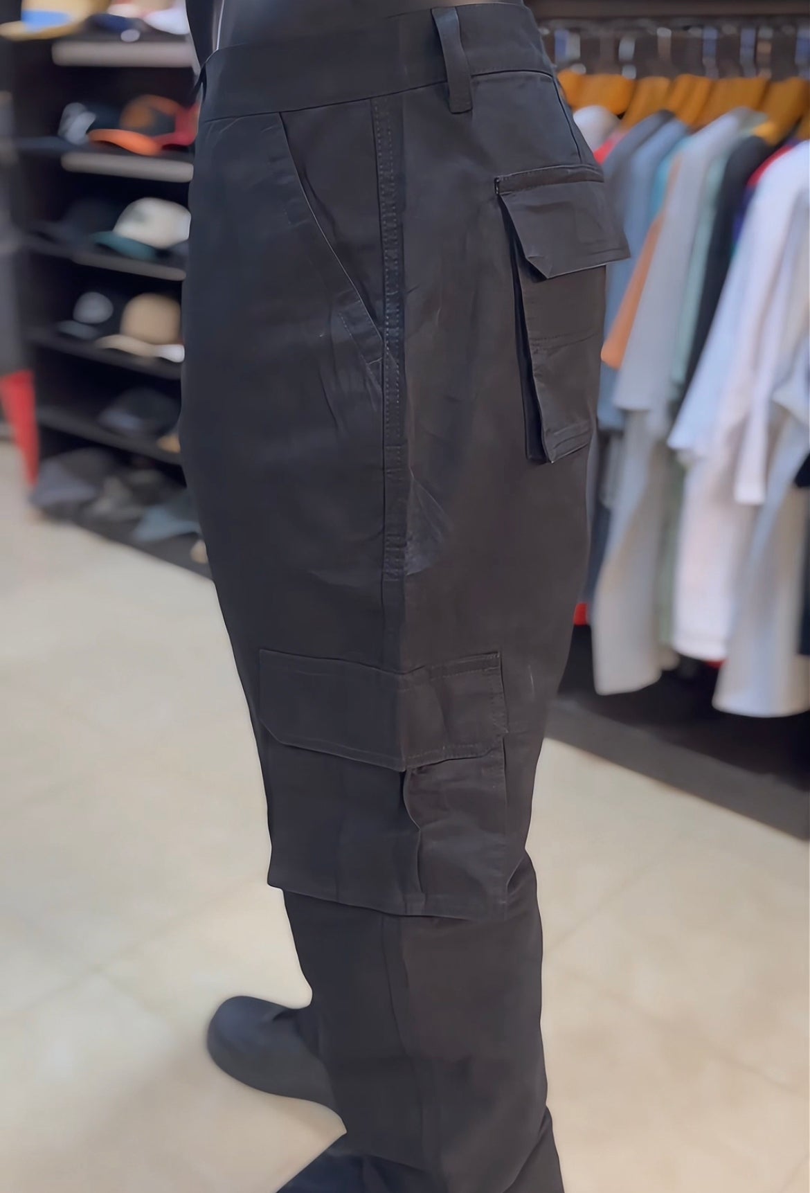 Polo cargo pants in black