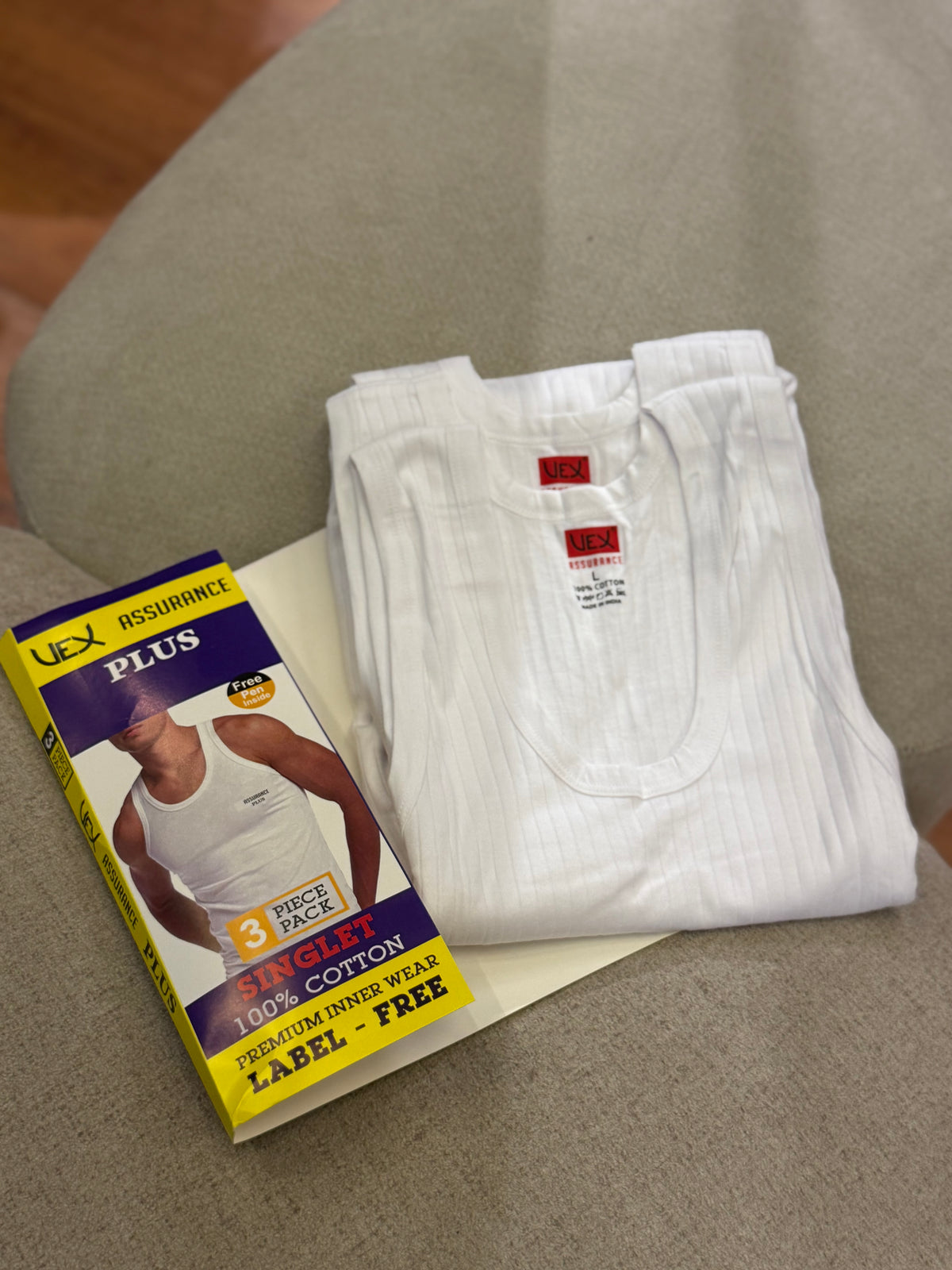 Pack of 3 cotton singlet