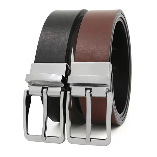 Two in one reversible leather belt