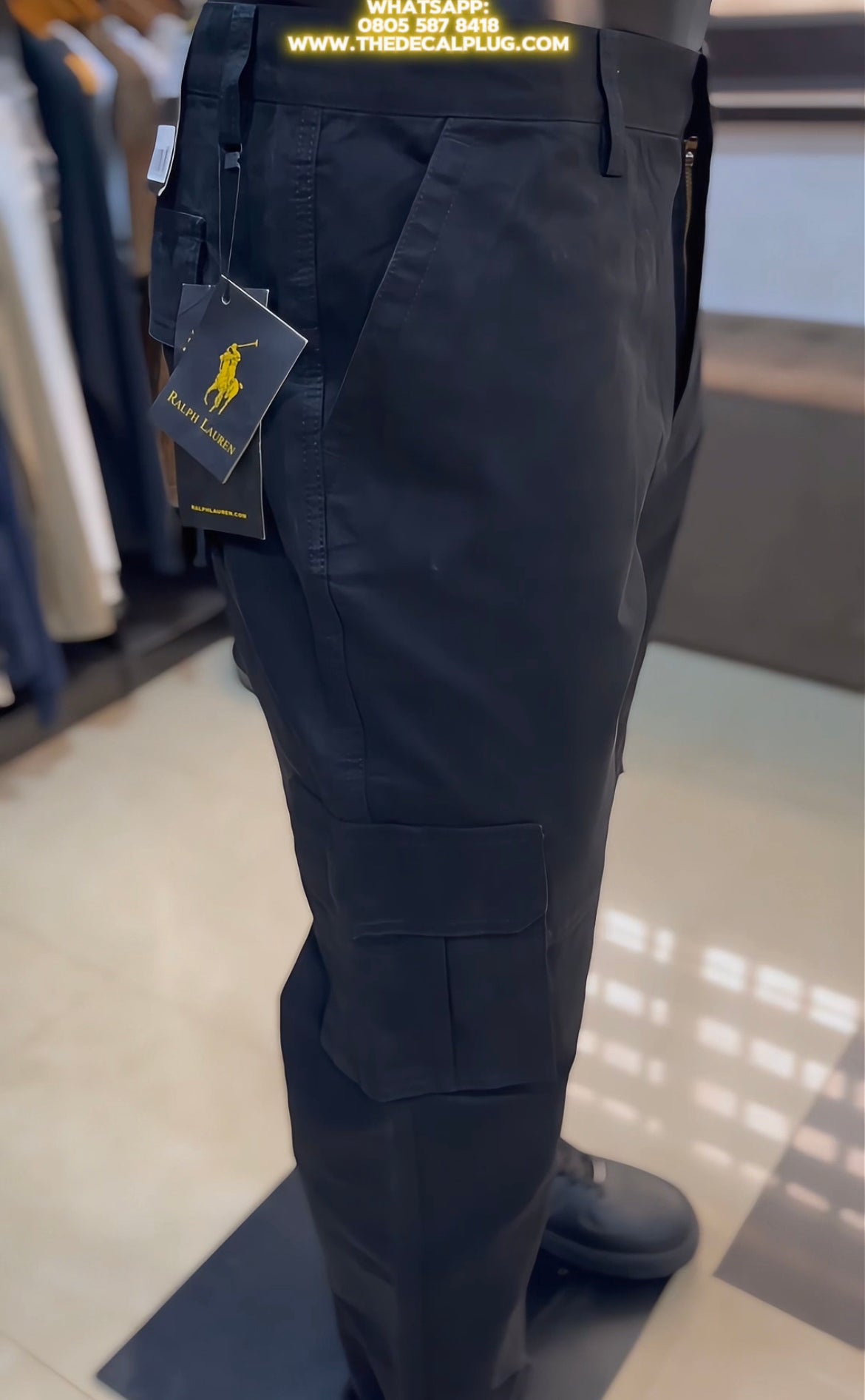 Polo cargo pants in black