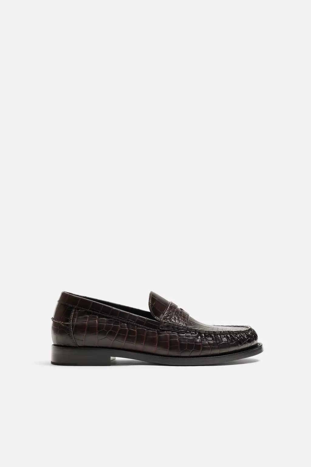 Zara croc skin loafers