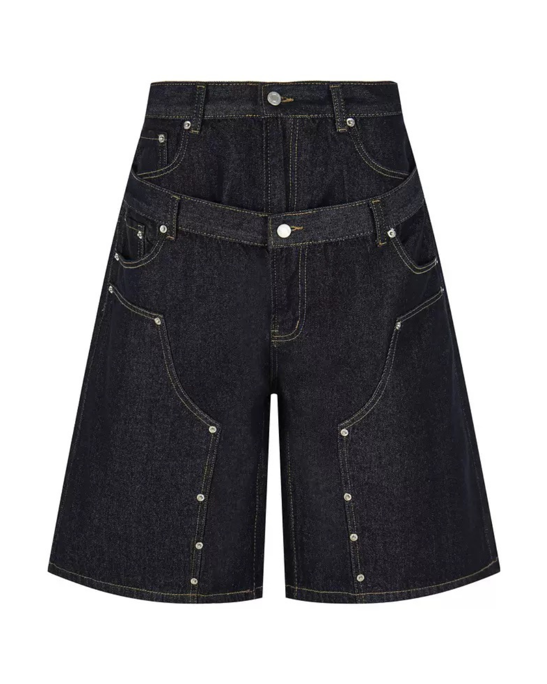 Double waist carpenter denim jort