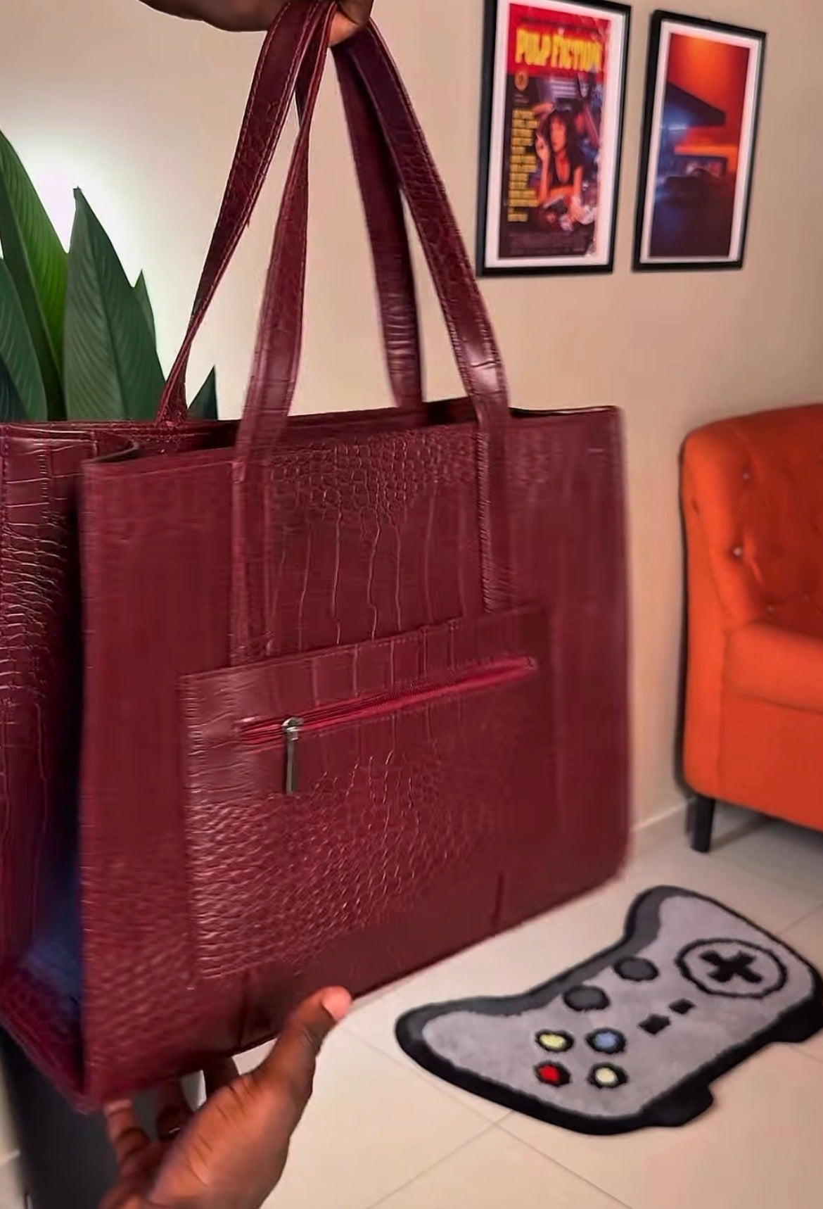 Croc leather bag