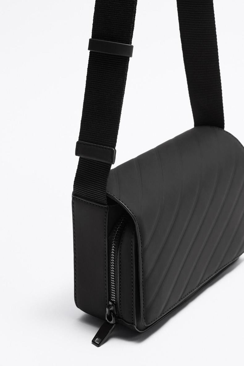 Zara mini rubberised crossbody bag