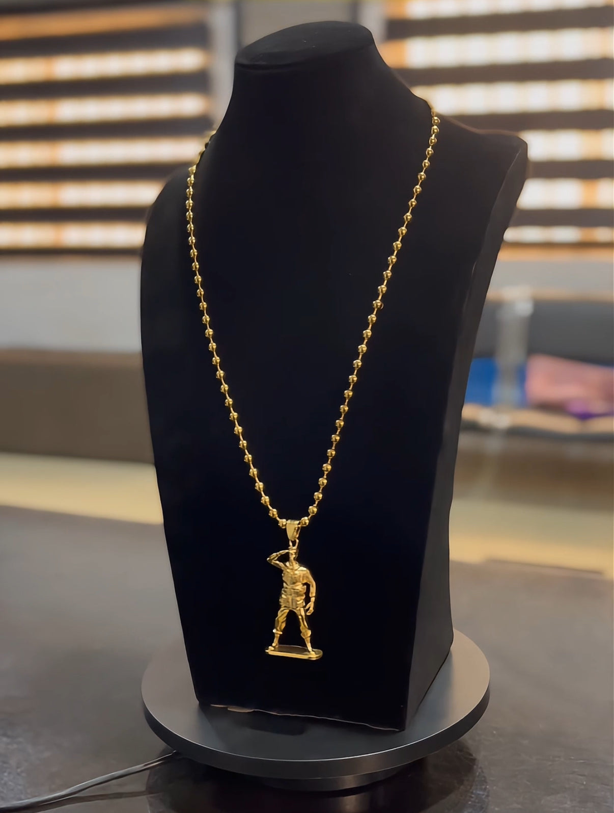 Soilder bead steel necklace