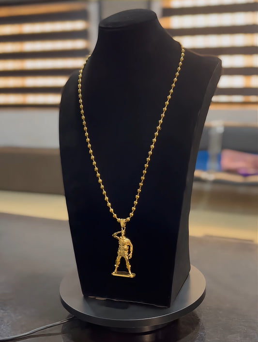 Soilder bead steel necklace