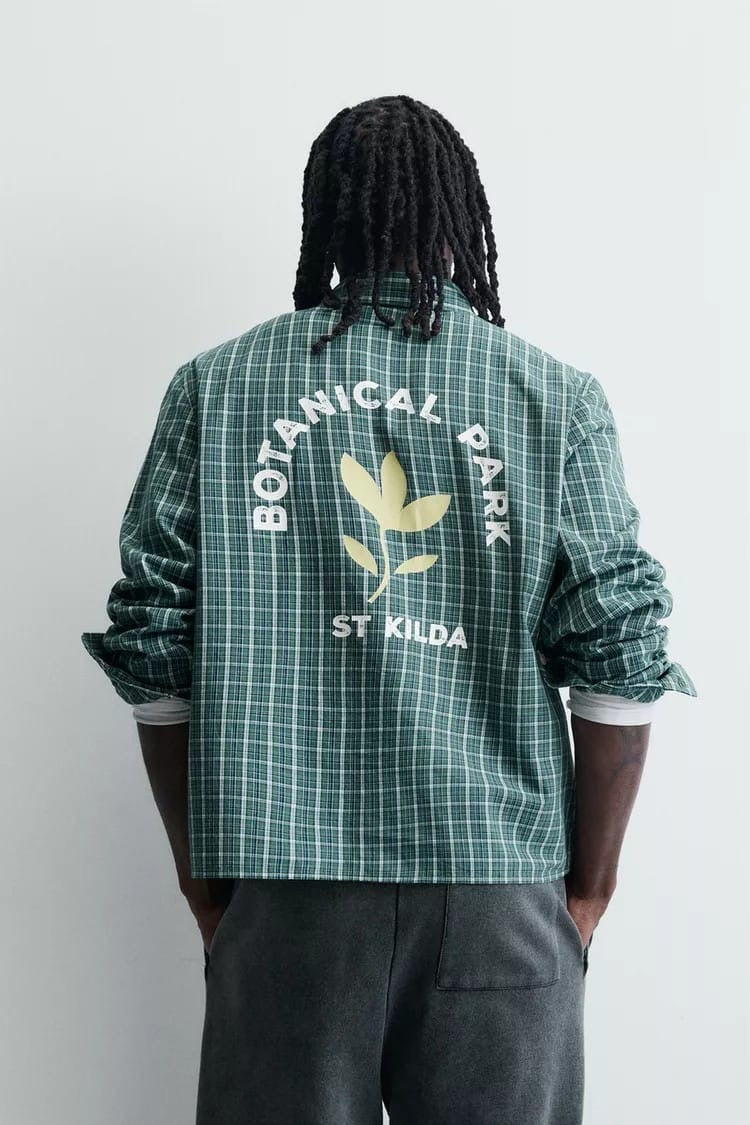 Zara checkered shirt in green