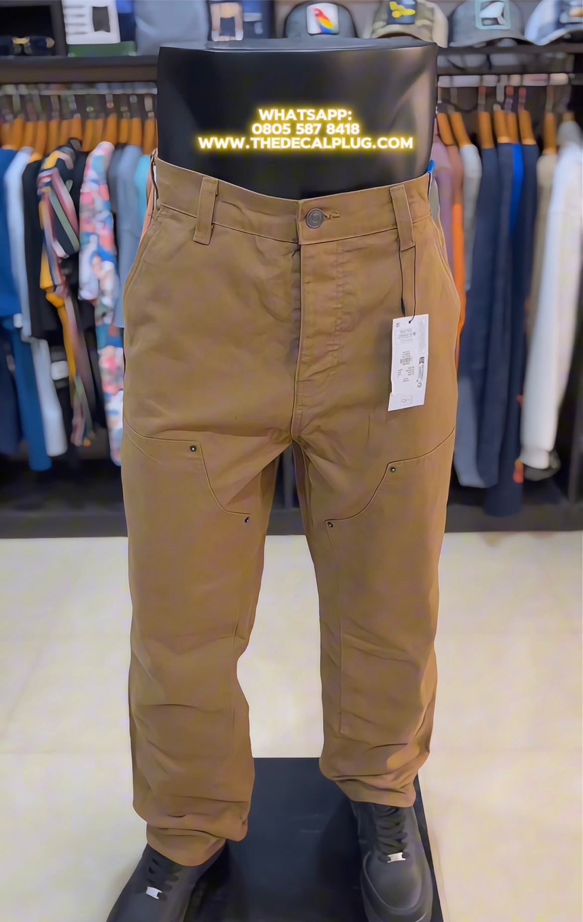 Primark Loose fit carpenter pants in brown