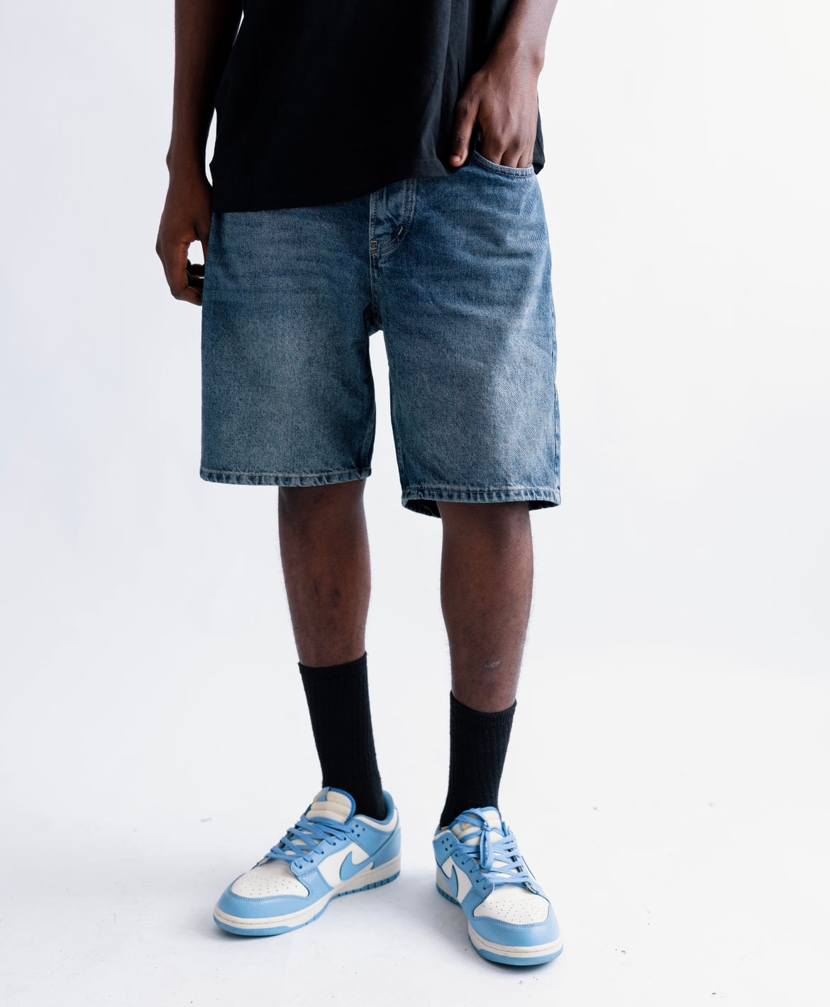 True denim short in blue