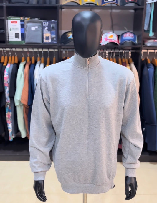 Boohoo Man oversized quarter zip sweater in grey