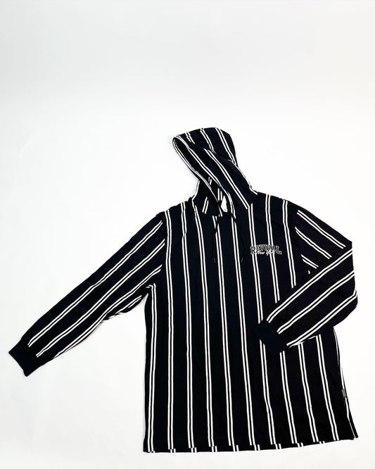 Garage stripe hooded long sleeve
