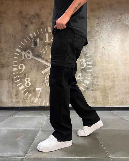 Denim Republic Cargo Jeans in Black