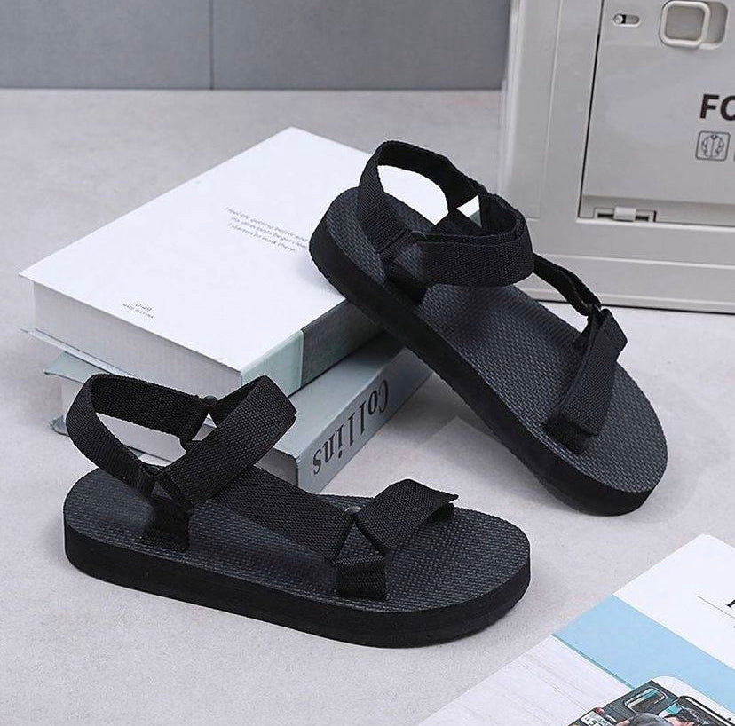 Tech sandal with cushioned sole