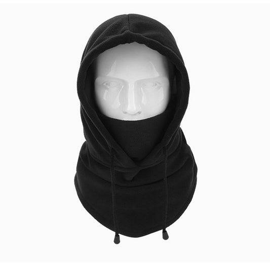 Hooded thermal fleece face cover