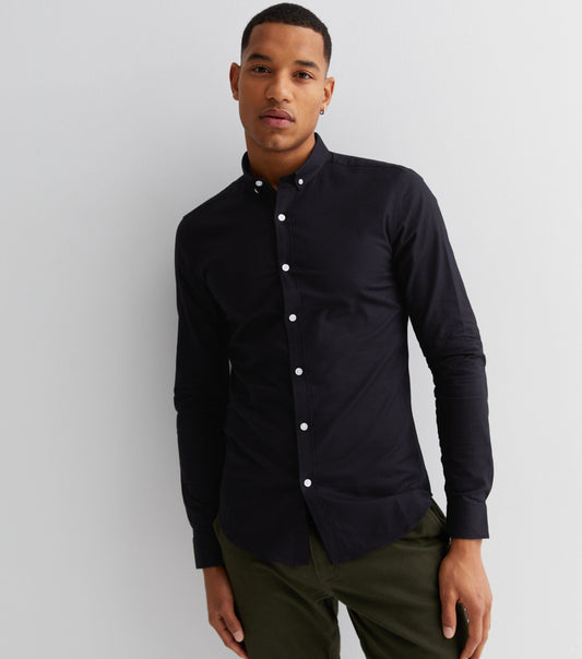 New look muscle fit longsleeve oxford shirt