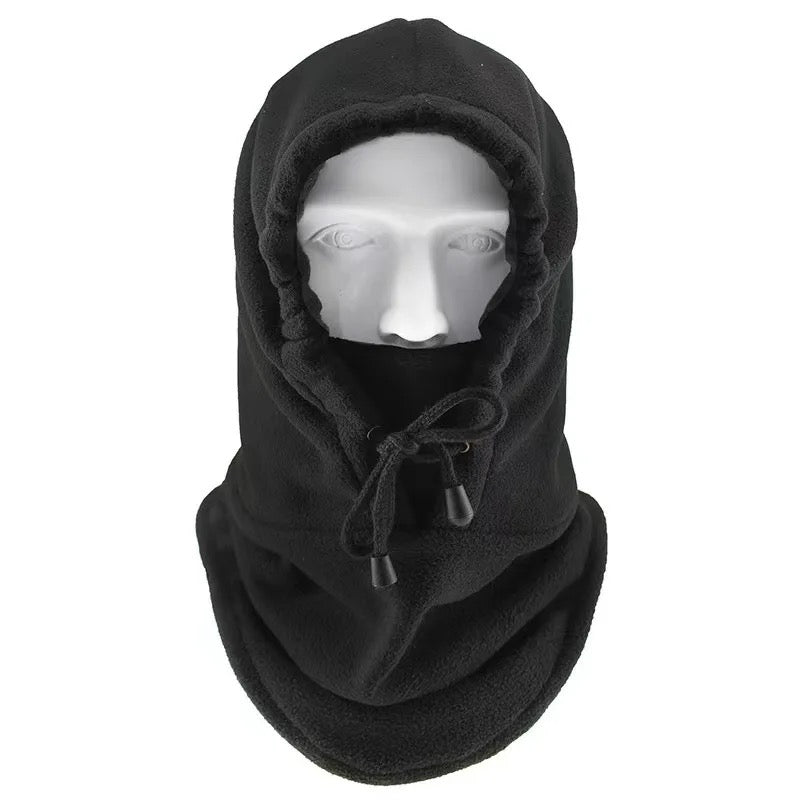 Hooded thermal fleece face cover