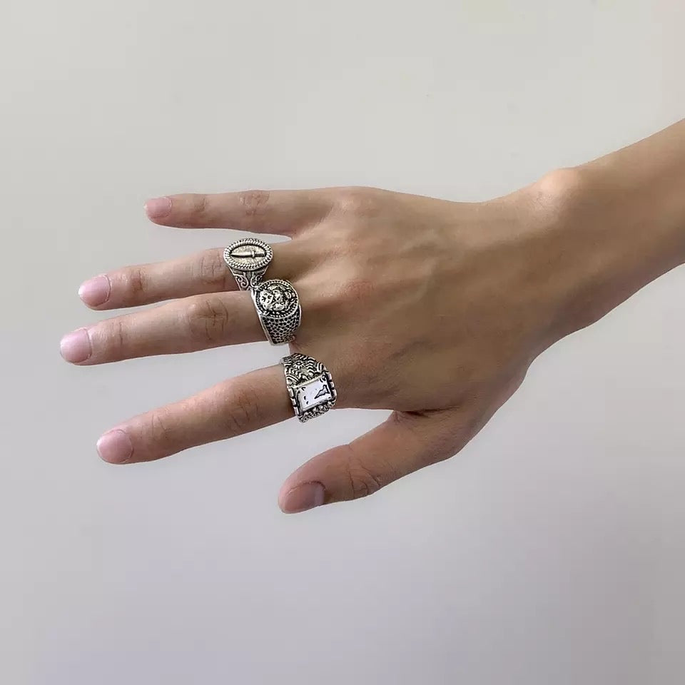 Vintage Aesthetic 3pcs rings